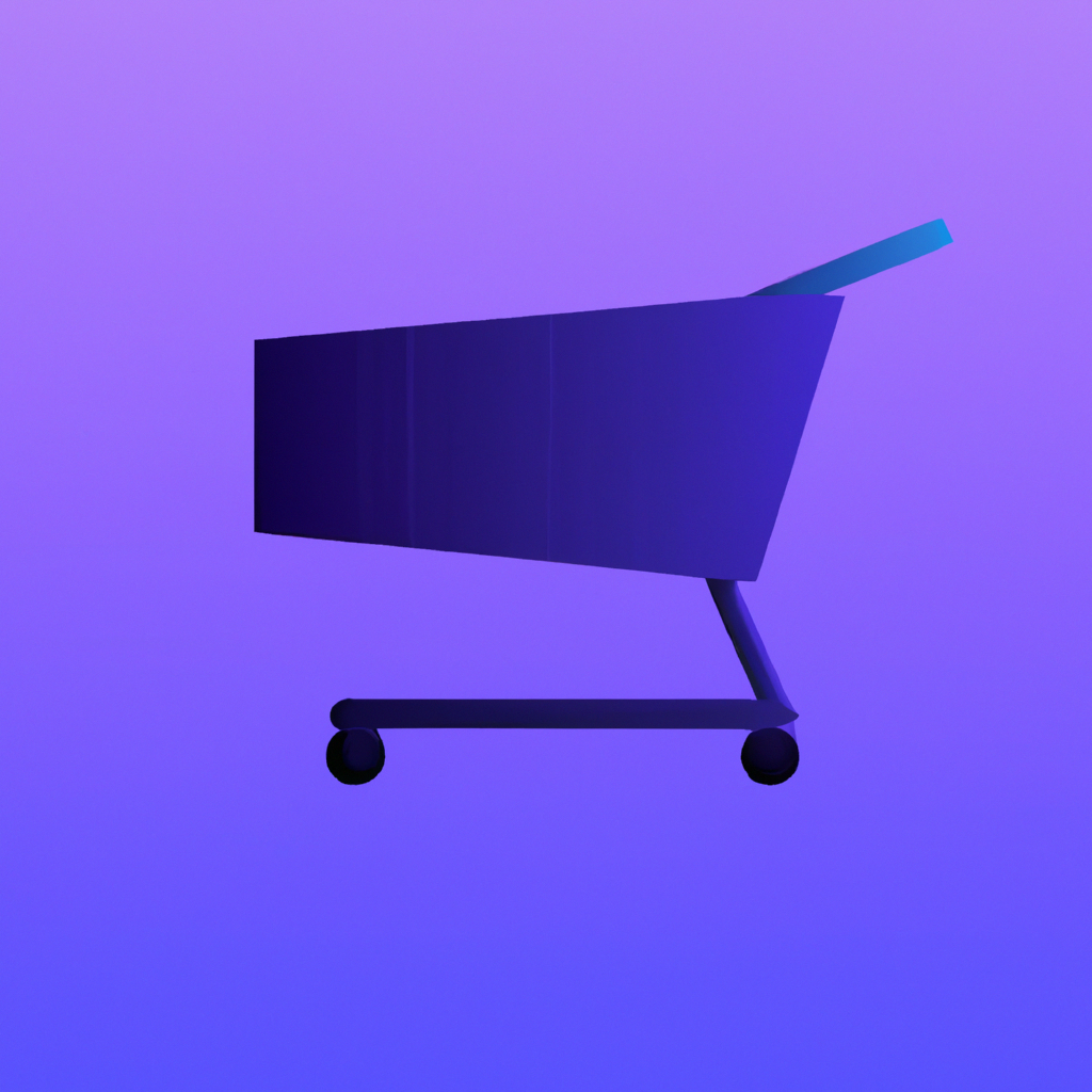 Empty cart illustration showing an outlined basket with soft gradient